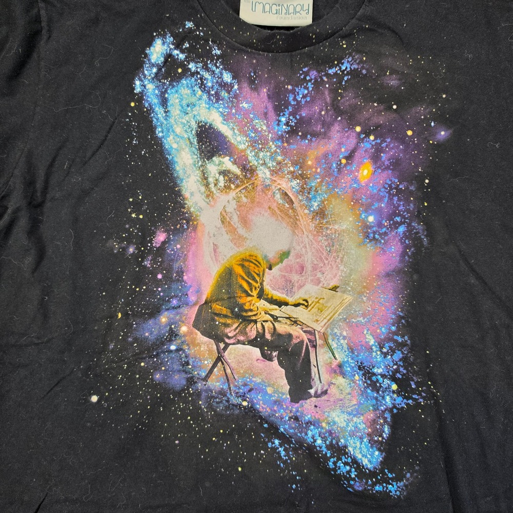 Imaginary Foundation Mens Galaxy Artist Space Graphic T-Shirt Black Large USA